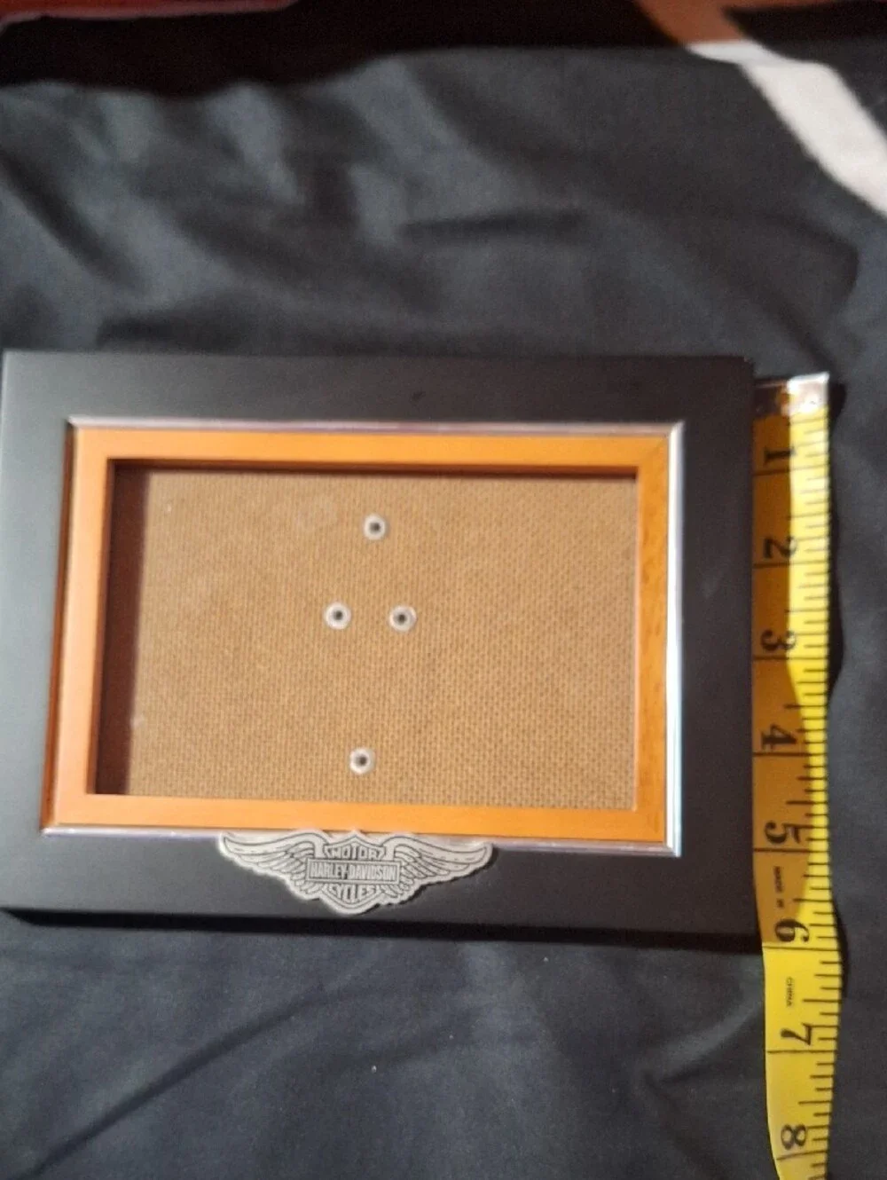 Harley-Davidson Black and Orange Picture Frame with Metal Emblem